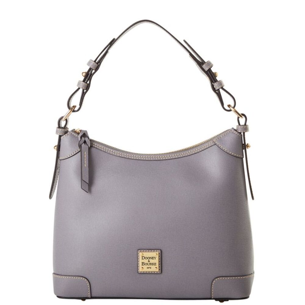 Dooney & Bourke Saffiano Small Hobo Shoulder Bag - Smoke Grey